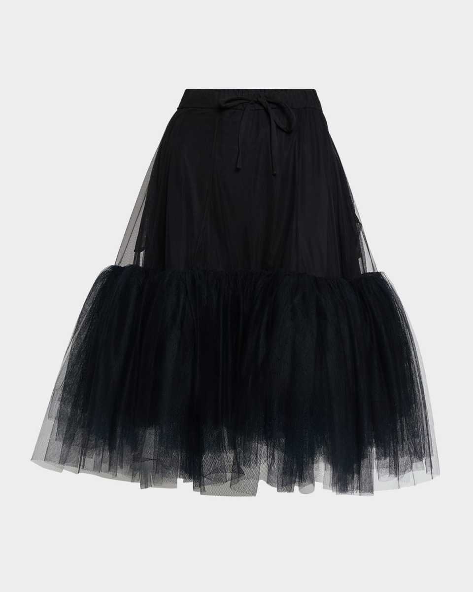 Ruffle Tulle Midi Tutu Skirt
